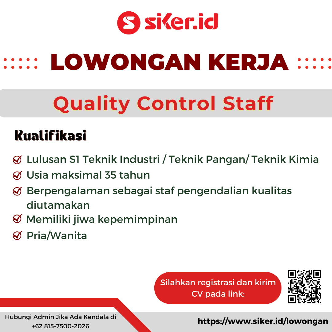Quality Control Staff - PT Susu Sehat Indonesia